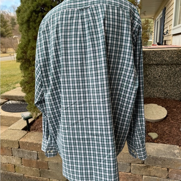 Mens Izod Green/White Button Down Long Sleeve Shirt size XL - Picture 6 of 7